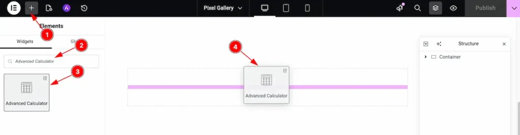 Insert the Advanced Calculator - BdThemes