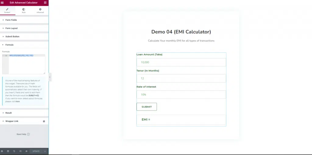 EMI calculator formula - BdThemes