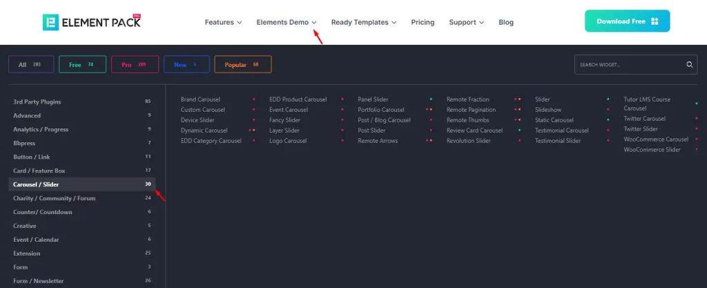 Element Pack Sliders