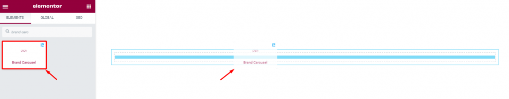 inserting brand carousel widget