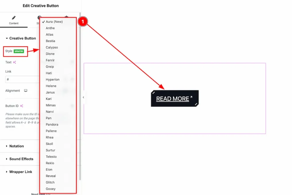 Creative Button Section