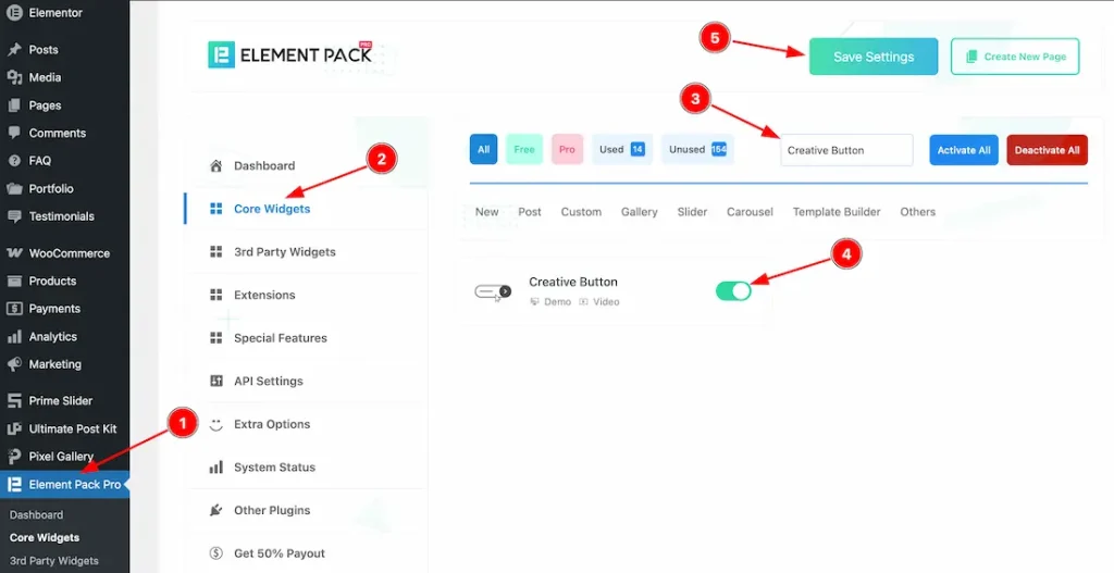 Enable The Creative Button Widget