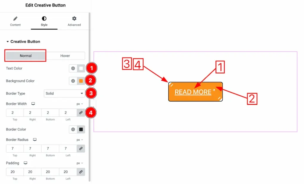 Creative Button Section