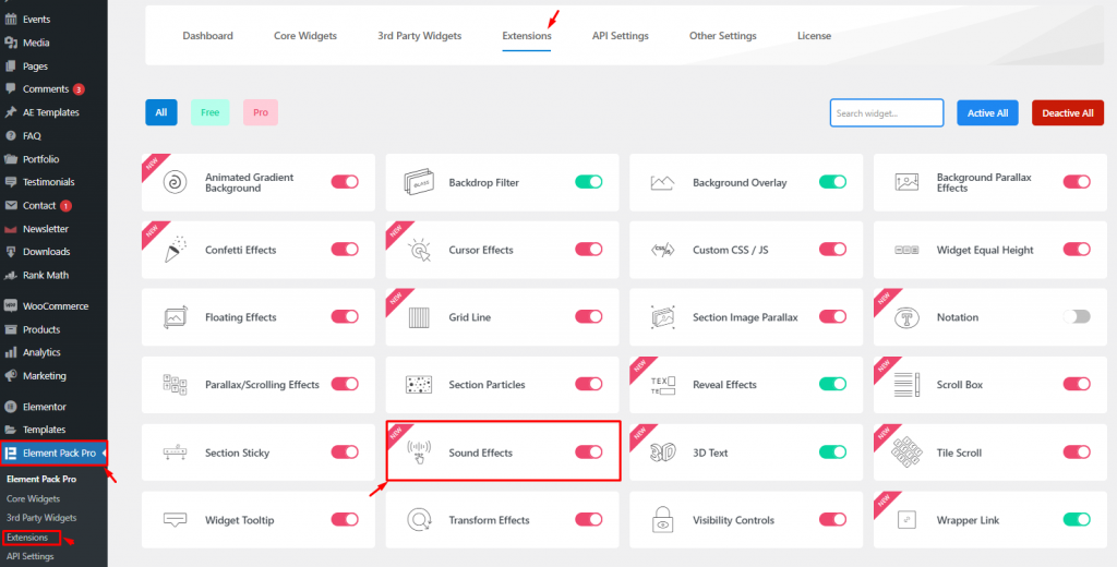 sound effects extension