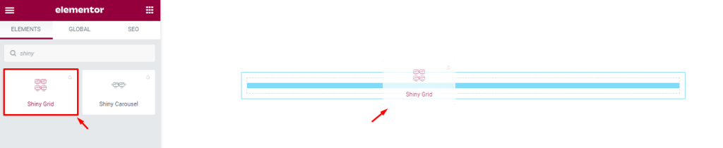 inserting shiny grid widget