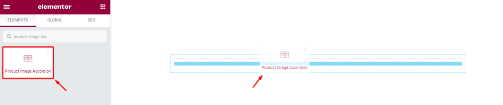 inserting product image accordion