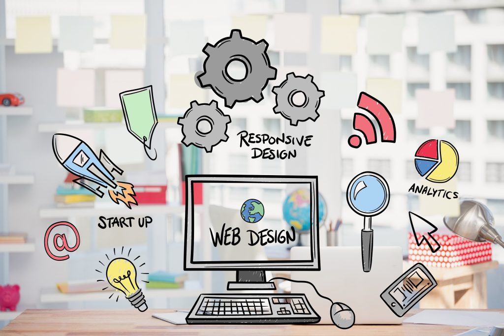 web design concept with drawings - BdThemes