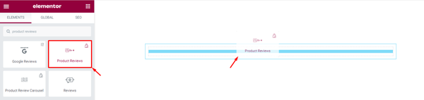 inserting product reviews widget