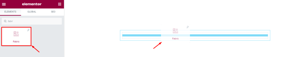 inserting Fabric widgets by Pixel gallery