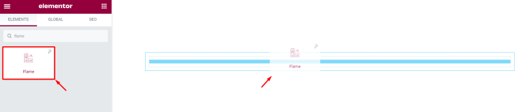 inserting gallery Flame widget by Pixel Gallery
