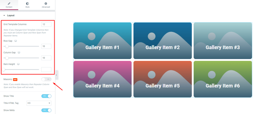 Flame gallery widget by Pixel Gallery addon for Elementor 2 - BdThemes