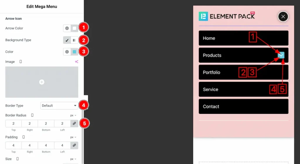 S. Offcanvas Menu Arrow - BdThemes