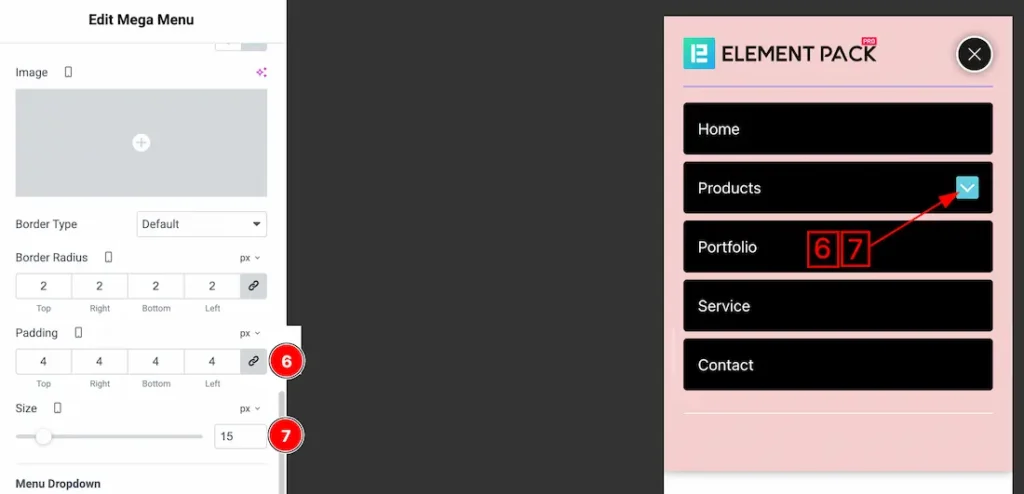 S. Offcanvas Menu Arrow2 - BdThemes
