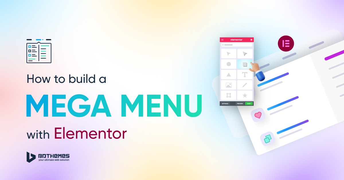 how to build a mega menu with Elementor