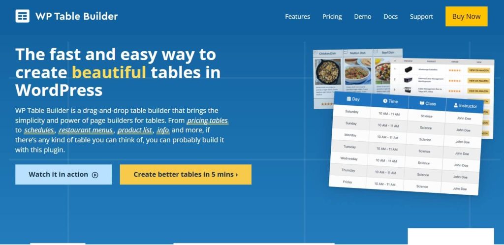 WP Table Builder