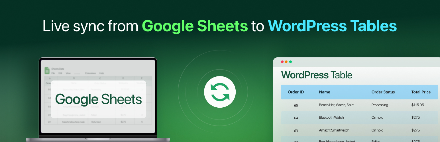 Google Sheets to WP Table Live Sync