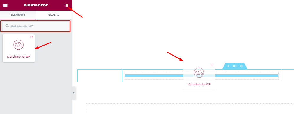 Inserting The Mailchimp For WordPress Widget