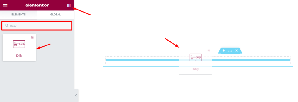 Inserting The Knily Slider widget