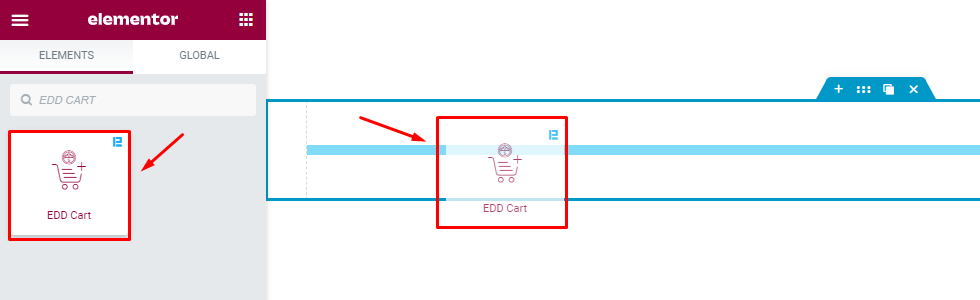 inserting the EDD cart widget into the editor page