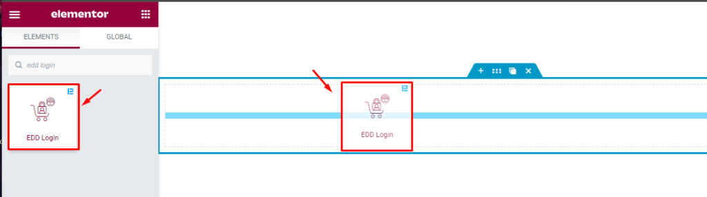 inserting edd login widget