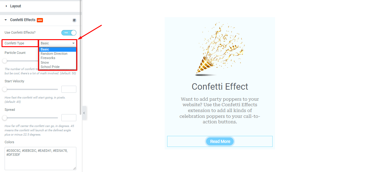 How To Use Elementor Confetti Effects Extension By Element Pack Pro