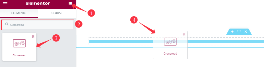 Inserting the CrossRoad Slider widget