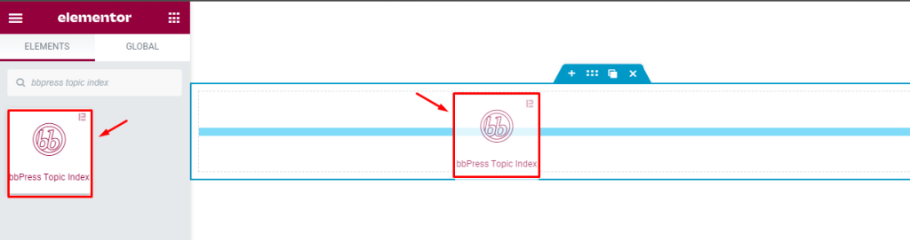 inserting the bbpress topic index widget