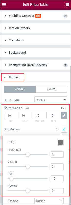 Border setup - BdThemes