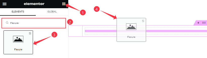 Inserting the Flexure Slider widget