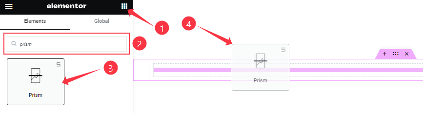 Inserting The Prism Slider widget