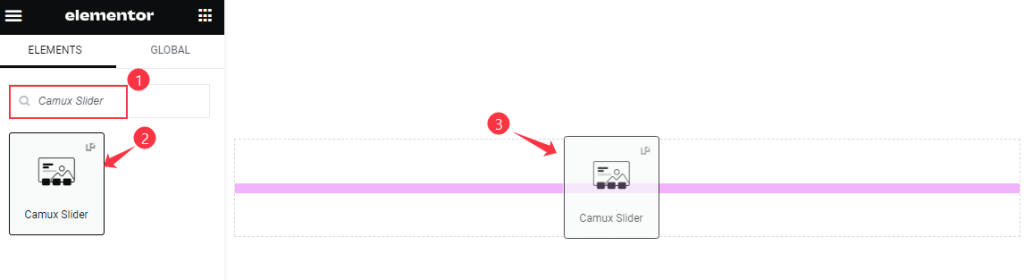 inserting camux slider widget