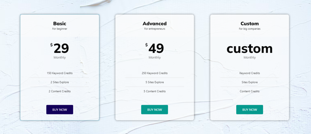 Opacity pricing Table - BdThemes