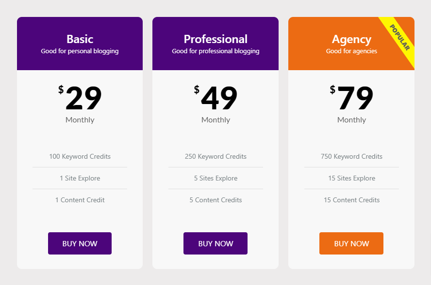 The Classic Pricing Table Template - BdThemes