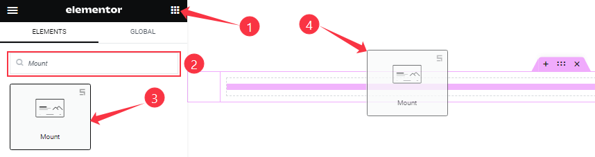 Inserting The Mount Slider widget