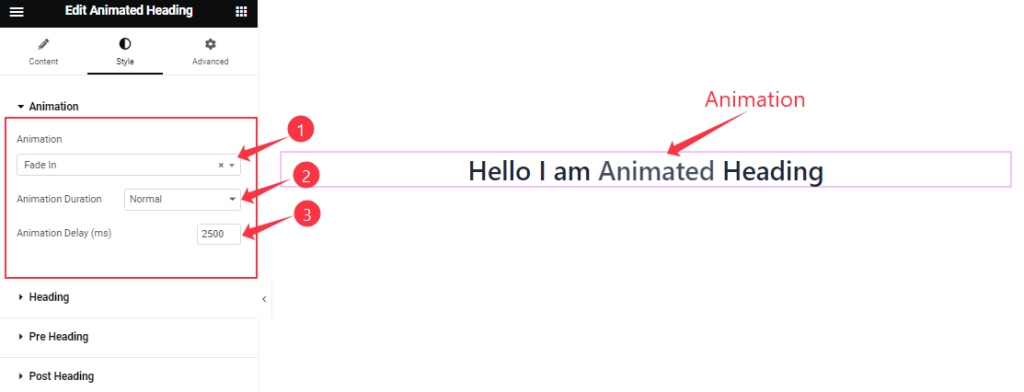 Animation Section Customization