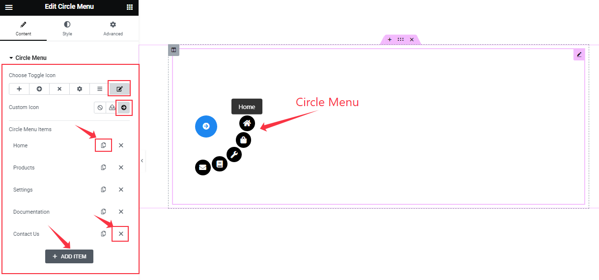 How To Use The Circle Menu Widget By Element Pack Pro