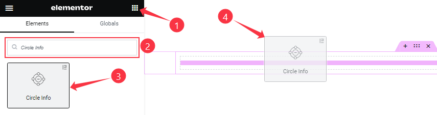 Inserting The Circle Info Widget