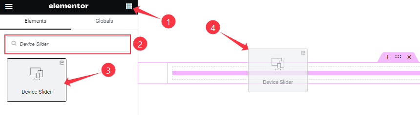 Inserting The Device Slider Widget