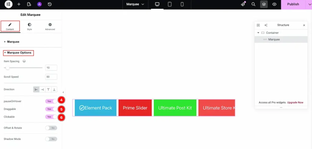 Marquee options 2 - BdThemes