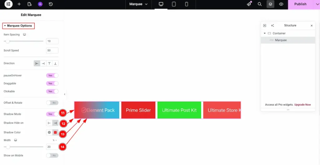 Marquee options 4 - BdThemes