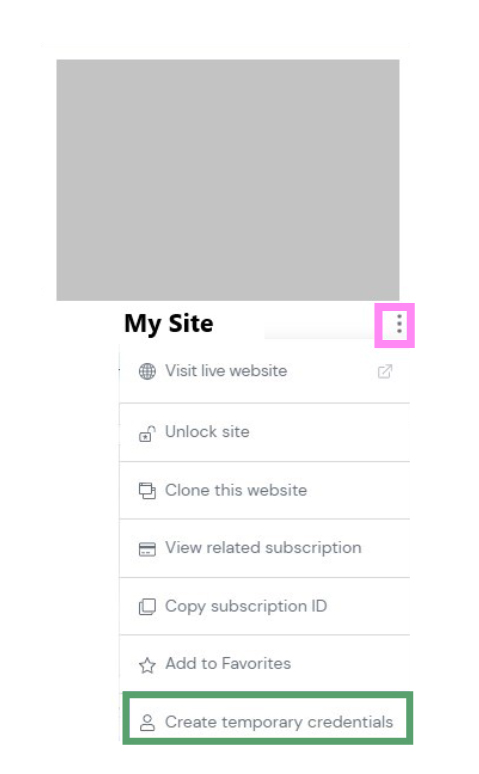 create temporary credential support for elementor website