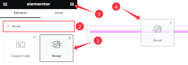 Inserting The Reveal Slider widget