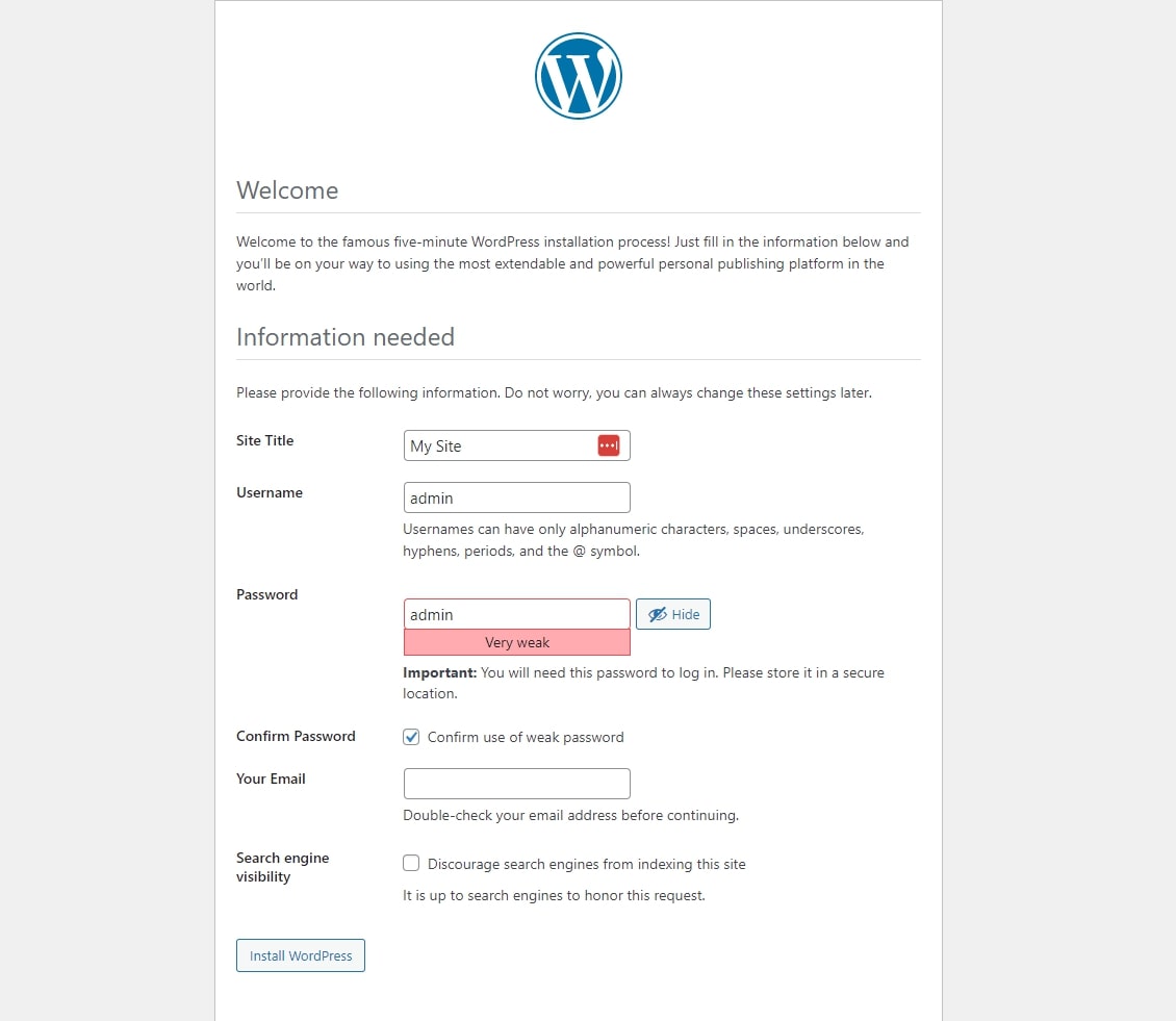 setting wordpress website details on MAMP - BdThemes