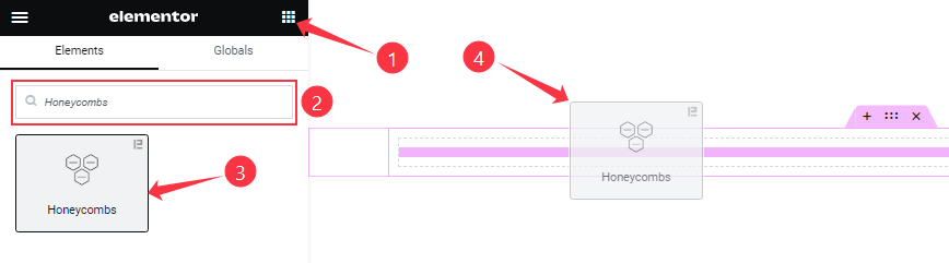 Inserting The Honeycombs Widget