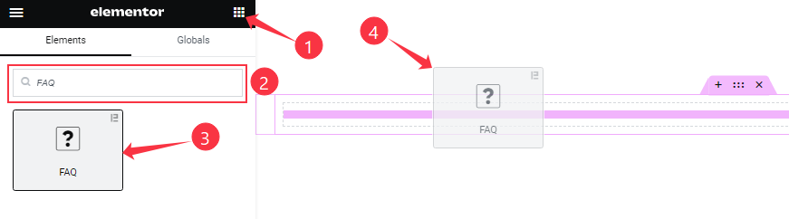 Inserting The FAQ / Accordion / Spoiler  Widget