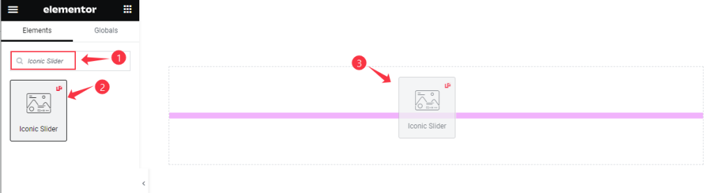 inserting iconic slider widget