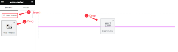 inserting the oras timeline widget