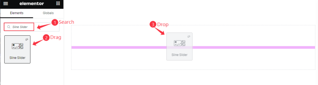 inserting the sline slider widget