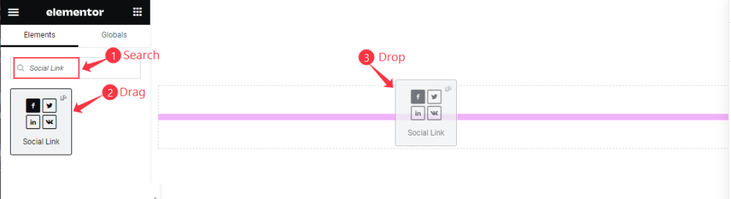 inserting social link widget