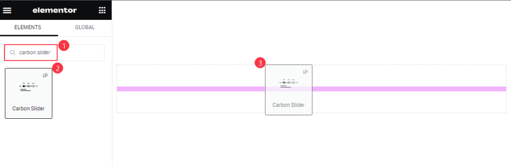 inserting carbon slider widget